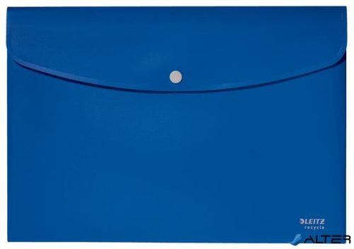 Irattartó tasak, A4, PP, patentos, LEITZ "Recycle", kék