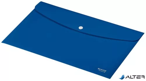 Irattartó tasak, A4, PP, patentos, LEITZ "Recycle", kék