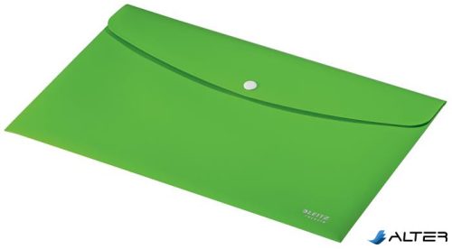 Irattartó tasak, A4, PP, patentos, LEITZ 'Recycle', zöld