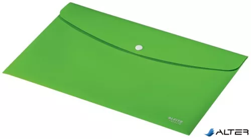 Irattartó tasak, A4, PP, patentos, LEITZ "Recycle", zöld