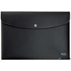   Irattartó tasak, A4, PP, patentos, LEITZ "Recycle", fekete