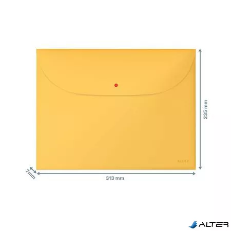 Irattartó tasak, 2 zsebes, A4, PP, pantentos, LEITZ "Cosy", melegsárga