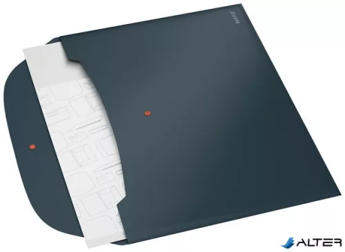 Irattartó tasak, 2 zsebes, A4, PP, pantentos, LEITZ "Cosy", bársonyszürke