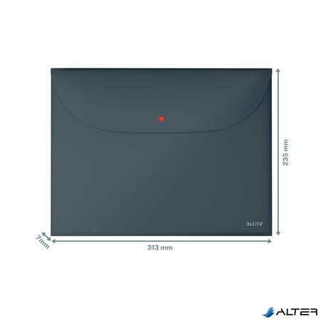 Irattartó tasak, 2 zsebes, A4, PP, pantentos, LEITZ "Cosy", bársonyszürke