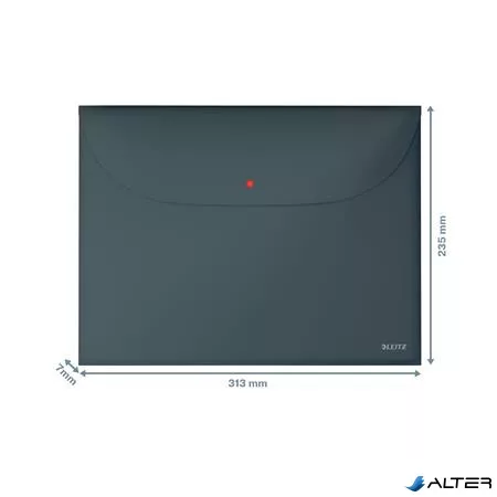 Irattartó tasak, 2 zsebes, A4, PP, pantentos, LEITZ "Cosy", bársonyszürke