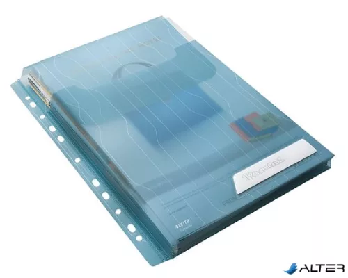 Genotherm, lefűzhető, A4, 200 mikron, füllel, LEITZ "CombiFile Jumbo", kék
