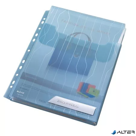Genotherm, lefűzhető, A4, 200 mikron, füllel, LEITZ "CombiFile Jumbo", kék