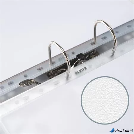 Genotherm, lefűzhető, A4, 170 mikron, narancsos felület, 20 mm, behajtható fül, LEITZ "Jumbo"