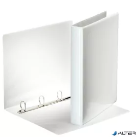   Gyűrűs könyv, panorámás, 4 gyűrű, D alakú, 40 mm, A4, PP, ESSELTE, fehér