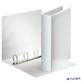   Gyűrűs könyv, panorámás, 4 gyűrű, D alakú, 65 mm, A4, PP, ESSELTE, fehér