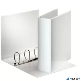   Gyűrűs könyv, panorámás, 4 gyűrű, D alakú, 86 mm, A4, PP, ESSELTE, fehér