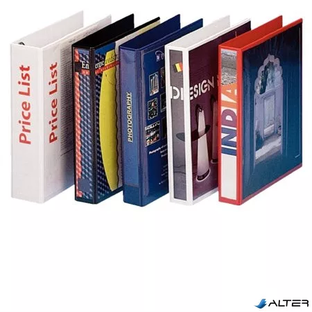 Gyűrűs könyv, panorámás, 4 gyűrű, D alakú, 65 mm, A4, PP, ESSELTE, kék