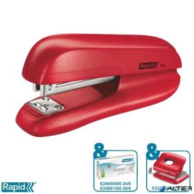 Tűzőgép, 24/6, 26/6, 20 lap, RAPID 'F6', piros