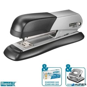   Tűzőgép, 24/6, 26/6, 25 lap, RAPID "FM12", ezüst