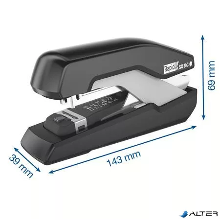 Tűzőgép, 30 lap, lapos tűzés, RAPID "Supreme OmniPress S030c", fekete