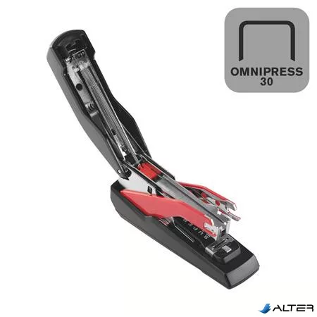 Tűzőgép, 30 lap, lapos tűzés, RAPID "Supreme OmniPress S030c", fekete/piros