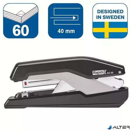 Tűzőgép, 60 lap, lapos tűzés, RAPID 'Supreme OmniPress S060', fekete