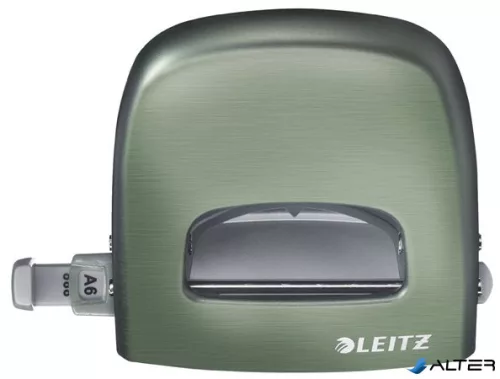 Lyukasztó, kétlyukú, 30 lap, fém, LEITZ 'Nexxt Style, olajfazöld