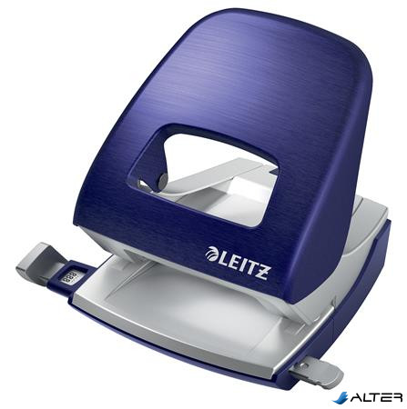 Lyukasztó, kétlyukú, 30 lap, fém, LEITZ "Nexxt Style, titánkék