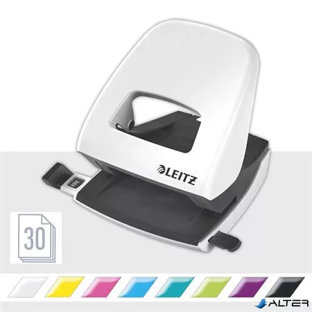 Lyukasztó, kétlyukú, 30 lap, LEITZ 'Nexxt Wow', fehér