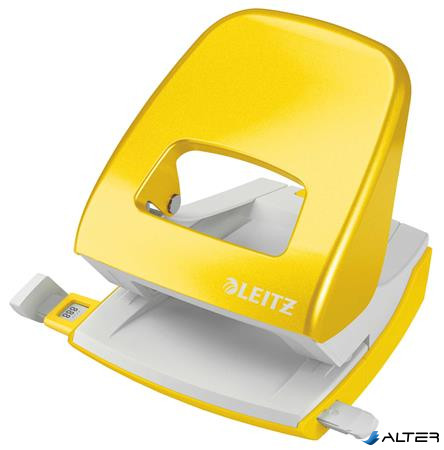 Lyukasztó, kétlyukú, 30 lap, LEITZ "Nexxt Wow", sárga