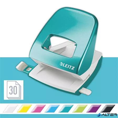 Lyukasztó, kétlyukú, 30 lap, LEITZ 'Nexxt Wow', jégkék