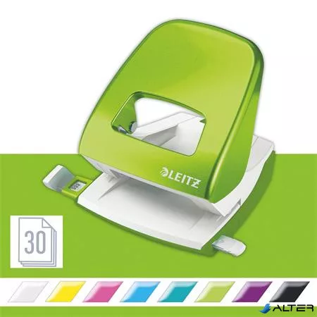 Lyukasztó, kétlyukú, 30 lap, LEITZ 'Nexxt Wow', zöld