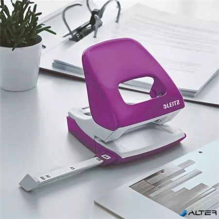 Lyukasztó, kétlyukú, 30 lap, LEITZ 'Nexxt Wow', lila