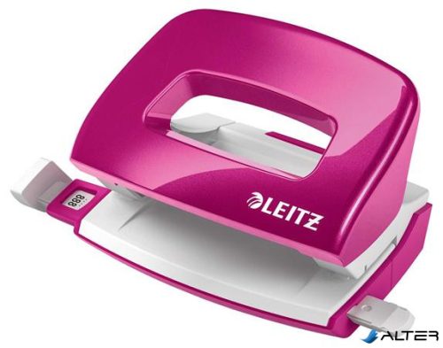 Lyukasztó, kétlyukú, 10 lap, fém, mini, LEITZ "Nexxt Wow", rózsaszín