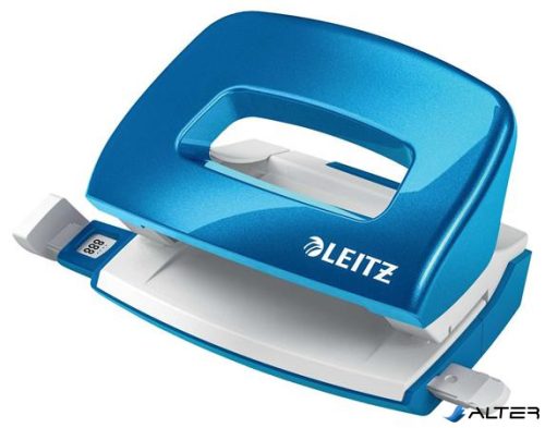 Lyukasztó, kétlyukú, 10 lap, fém, mini, LEITZ "Nexxt Wow", kék