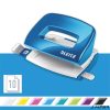 Lyukasztó, kétlyukú, 10 lap, fém, mini, LEITZ "Nexxt Wow", kék