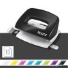 Lyukasztó, kétlyukú, 10 lap, fém, mini, LEITZ "Nexxt Wow", fekete