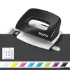 Lyukasztó, kétlyukú, 10 lap, fém, mini, LEITZ 'Nexxt Wow', fekete