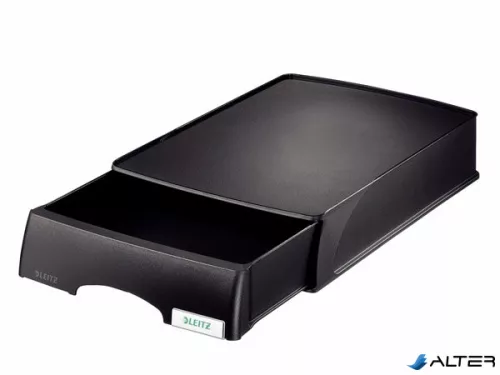 Irattároló, műanyag, 1 fiókos, LEITZ "Plus", fekete