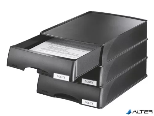 Irattároló, műanyag, 1 fiókos, LEITZ "Plus", fekete