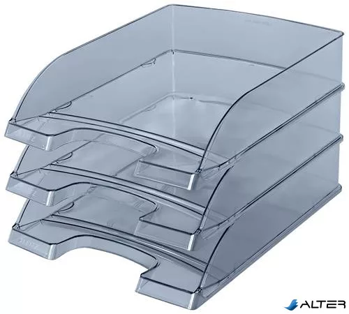 Irattálca, műanyag, LEITZ "Plus", füstszínű