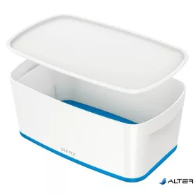   Tároló doboz, fedővel, kicsi, LEITZ "MyBox", fehér-kék