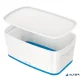 Tároló doboz, fedővel, kicsi, LEITZ "MyBox", fehér-kék