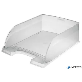   Irattálca, műanyag, LEITZ "Plus Jumbo", áttetsző fehér