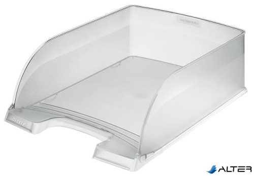 Irattálca, műanyag, LEITZ "Plus Jumbo", áttetsző fehér