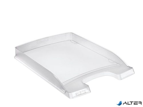 Irattálca, műanyag, vékony, LEITZ "Plus", áttetsző fehér