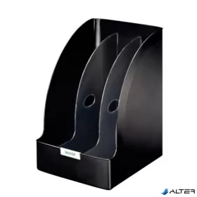   Iratpapucs, műanyag, 205 mm, elválasztókkal, LEITZ "Plus Jumbo", fekete