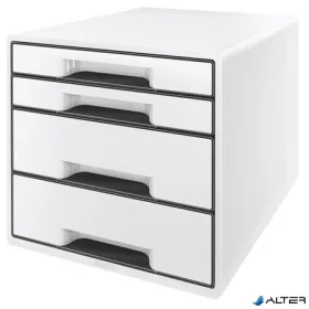   Irattároló, műanyag, 4 fiókos, LEITZ "Cube", fehér