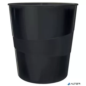Papírkosár, 15 liter, LEITZ "Wow", fekete