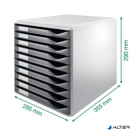 Irattároló, műanyag, 10 fiókos, LEITZ "Standard", kék