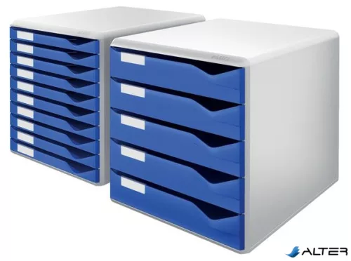 Irattároló, műanyag, 10 fiókos, LEITZ "Standard", kék