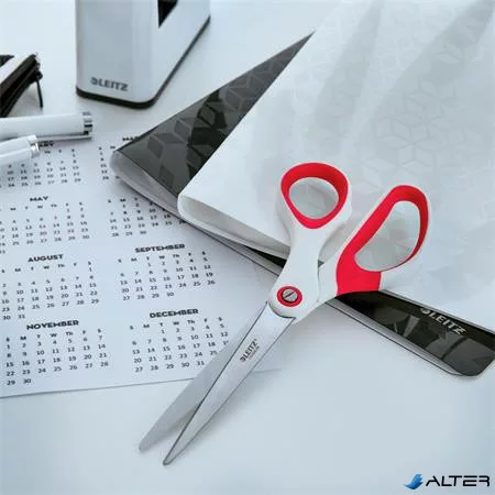 Olló, irodai, 20,5 cm, LEITZ "Wow Titán", piros