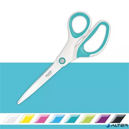 Olló, irodai, 20,5 cm, LEITZ "Wow Titán", jégkék