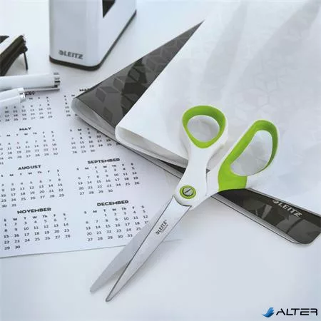 Olló, irodai, 20,5 cm, LEITZ "Wow Titán", zöld