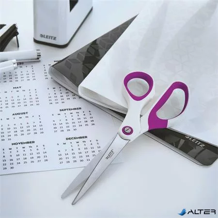 Olló, irodai, 20,5 cm, LEITZ "Wow Titán", lila